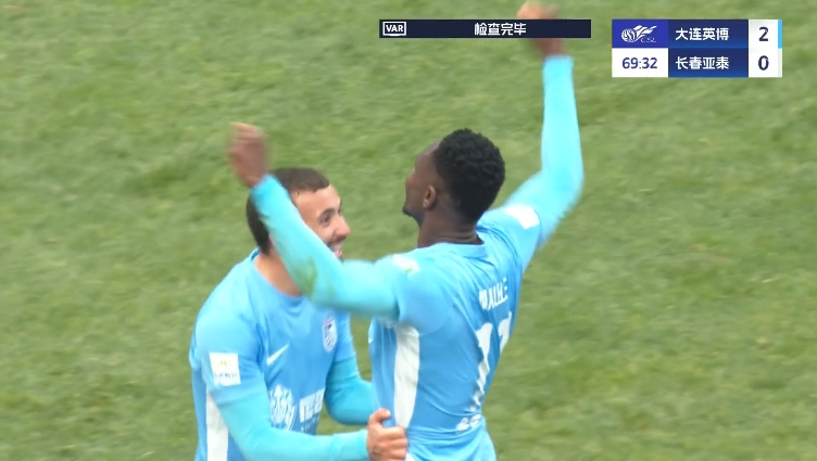  馬萊萊大連處子球！呂焯毅助攻馬萊萊破門，大連英博2-0亞泰