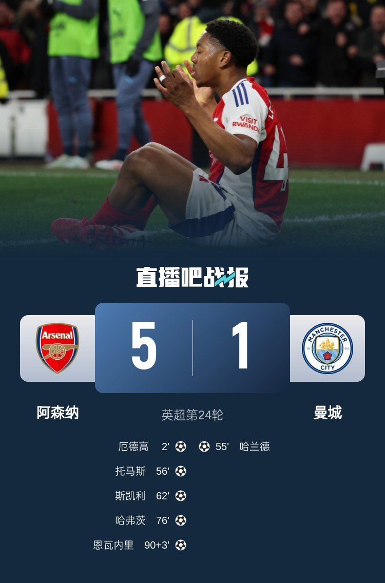  硬氣槍手無畏強敵！阿森納本賽季5-1碾壓曼城，3-0完勝皇馬
